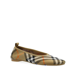 Beige Stoff-Ballerinas