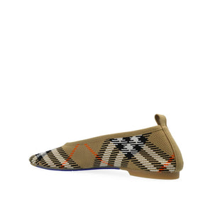 Beige Stoff-Ballerinas