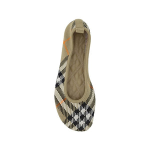 Beige Stoff-Ballerinas