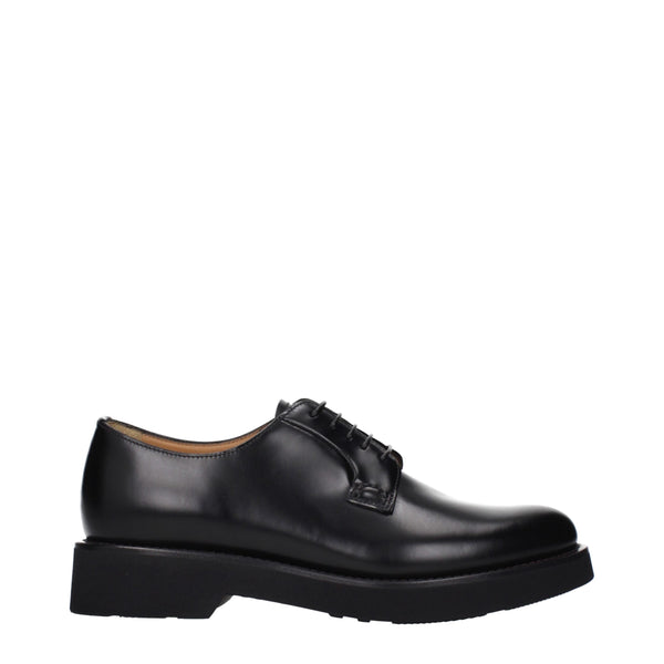 Schwarze Leder Oxfords und Derbies