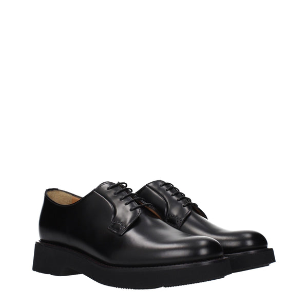 Schwarze Leder Oxfords und Derbies