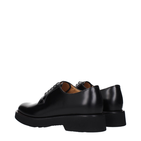 Schwarze Leder Oxfords und Derbies