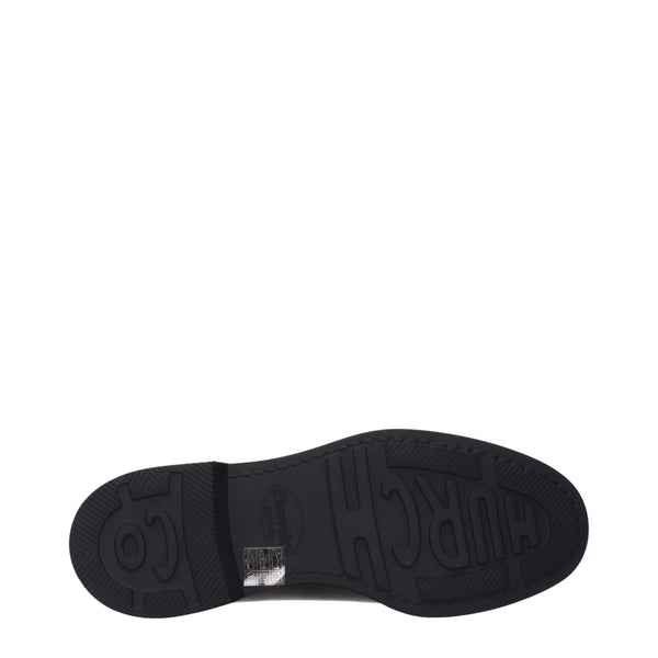 Schwarze Leder Oxfords und Derbies