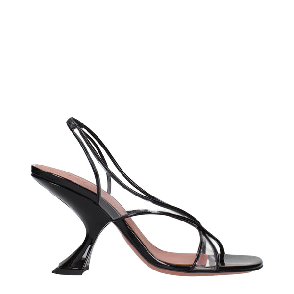 Schwarze Leder-Stilettos