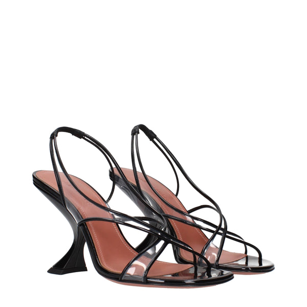 Schwarze Leder-Stilettos