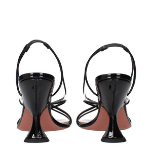 Schwarze Leder-Stilettos