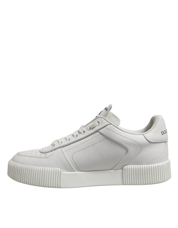 Weiß Leder MIAMI Low Top Turnschuhe Schuhe