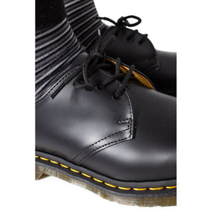Schwarze Leder-Schnürschuhe