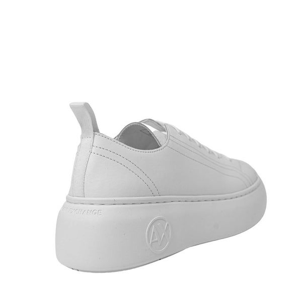 Weiße Leder-Plateau-Sneaker