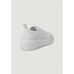 Weiße Leder-Plateau-Sneaker
