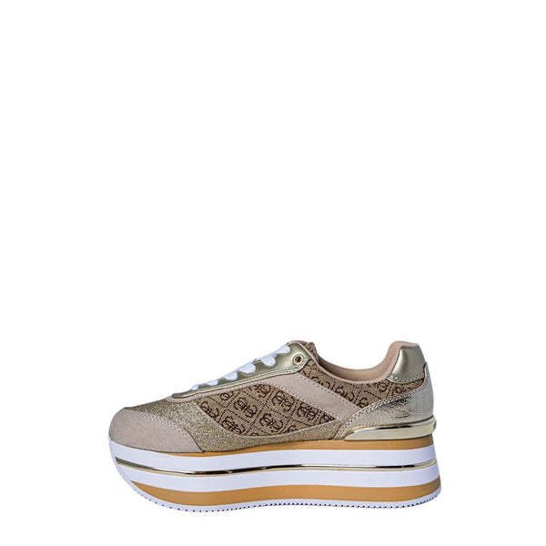 Beige Polyester-Plateau-Sneaker