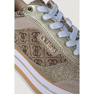 Beige Polyester-Plateau-Sneaker