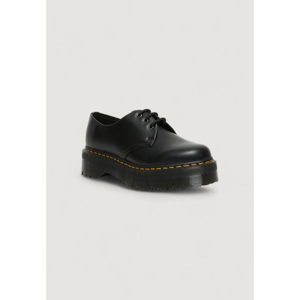 Schwarze Leder-Schnürstiefel