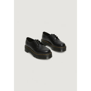 Schwarze Leder-Schnürstiefel