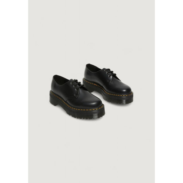 Schwarze Leder-Schnürstiefel