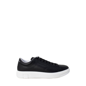Schwarze Leder-Sneaker mit niedrigem Schaft