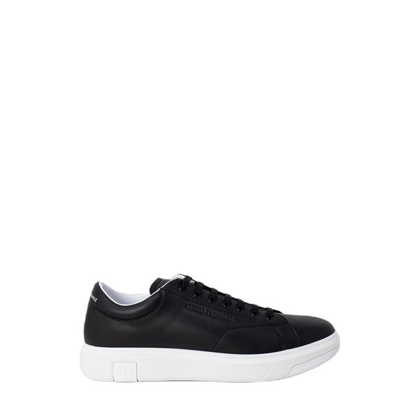 Schwarze Leder-Sneaker mit niedrigem Schaft