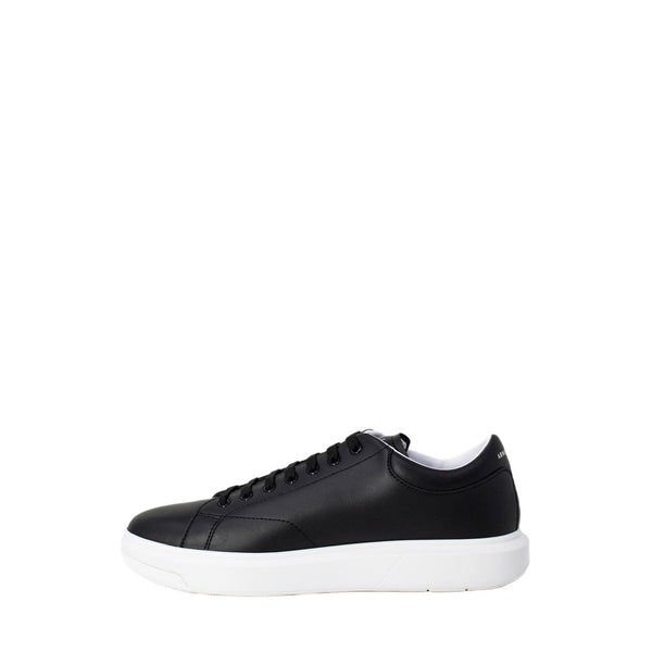 Schwarze Leder-Sneaker mit niedrigem Schaft