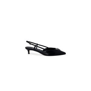 Schwarze Polyester-Pumps mit hohem Absatz