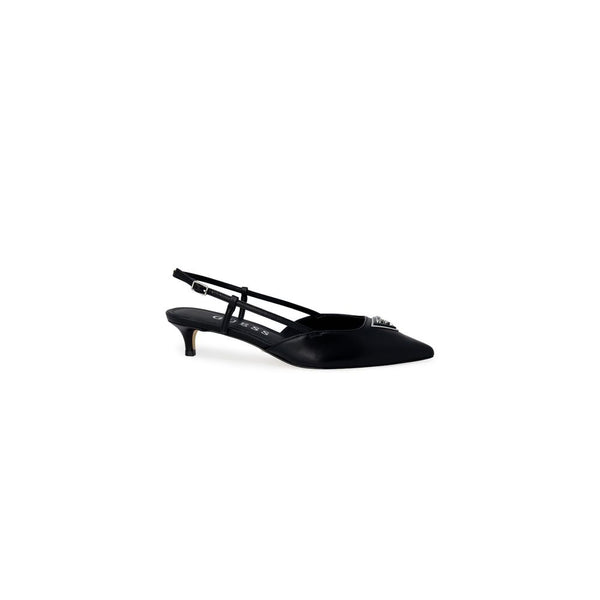 Schwarze Polyester-Pumps mit hohem Absatz