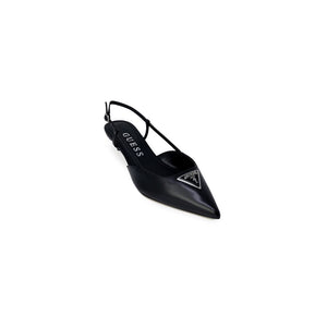 Schwarze Polyester-Pumps mit hohem Absatz