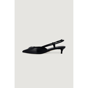 Schwarze Polyester-Pumps mit hohem Absatz