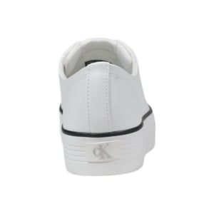 Schwarzer und weißer Leder-Sneaker
