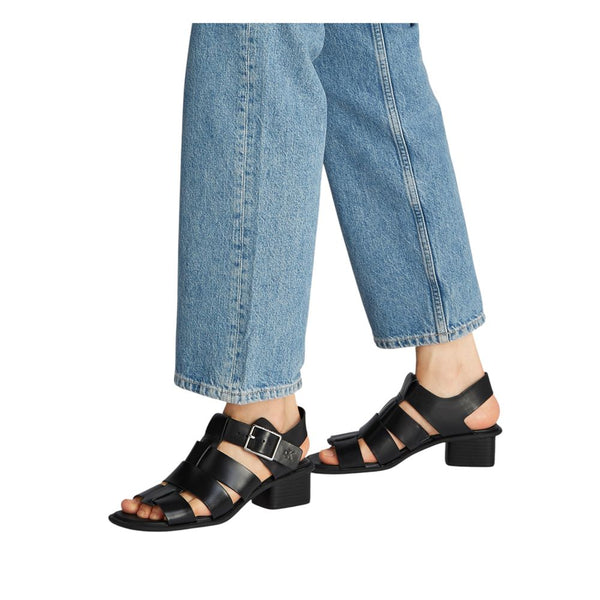 Schwarze Polyester-Sandale