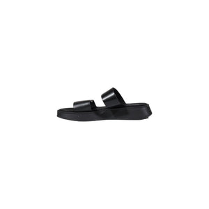 Schwarze Leder-Sandale