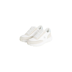 Cremefarbene Leder-Sneaker