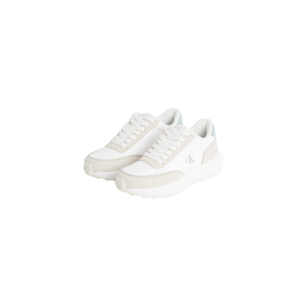 Cremefarbene Leder-Sneaker