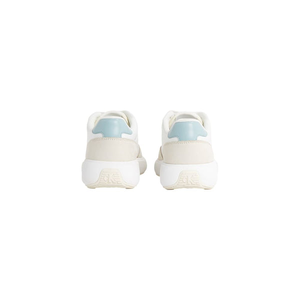Cremefarbene Leder-Sneaker