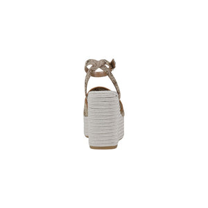 Beigefarbene Polyester-Pumps mit hohem Absatz