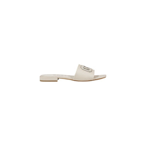 Cremefarbene Leder-Sandale