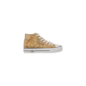 Beige Stoff-High-Top-Sneaker