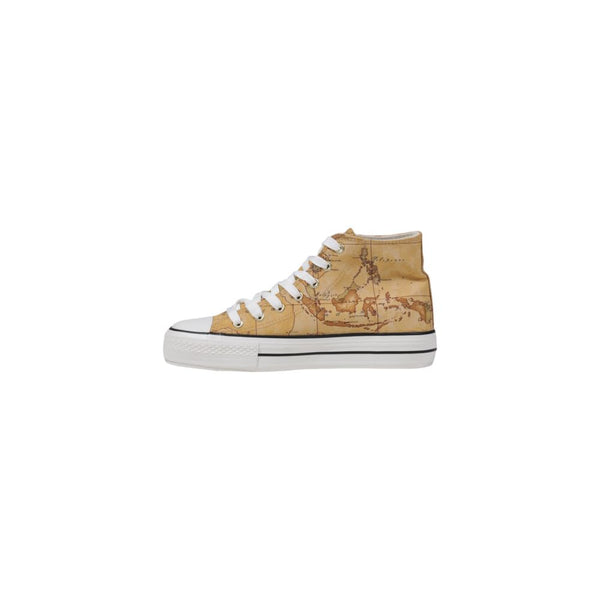 Beige Stoff-High-Top-Sneaker