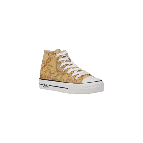 Beige Stoff-High-Top-Sneaker