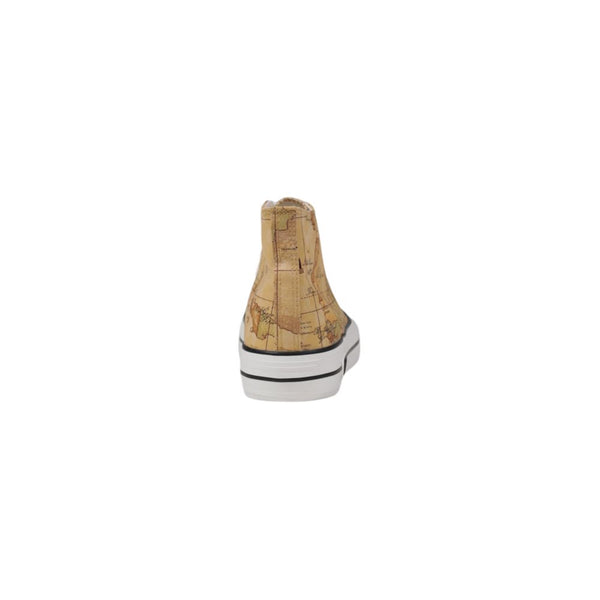 Beige Stoff-High-Top-Sneaker