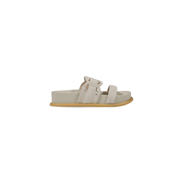 Graue Leder-Sandale