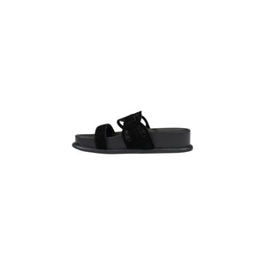 Schwarze Leder-Sandale
