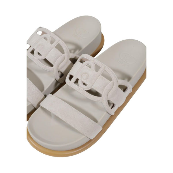 Graue Leder-Sandale