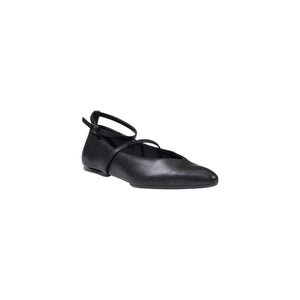 Schwarze Polyester-Plateau-Pumps