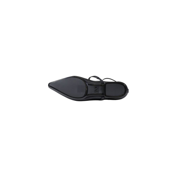 Schwarze Polyester-Plateau-Pumps