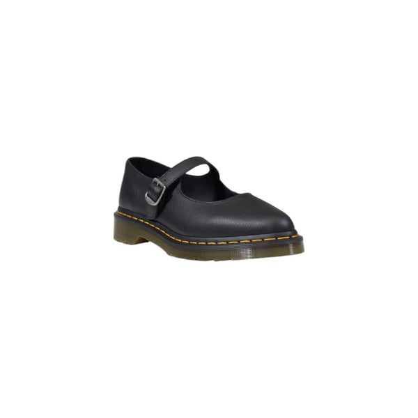 Schwarze Leder-Plateau-Pumps