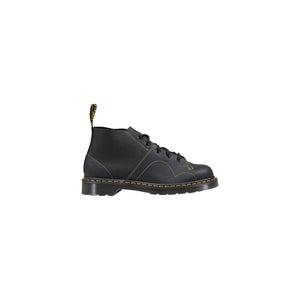 Schwarze Leder-Schnürstiefel