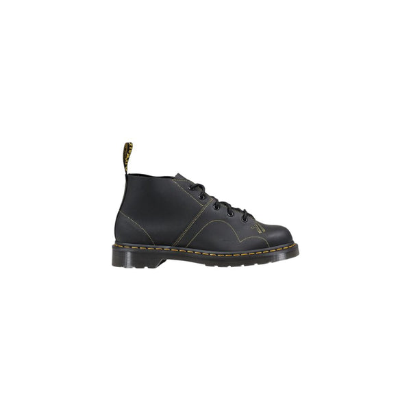 Schwarze Leder-Schnürstiefel