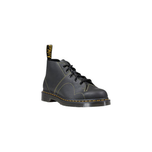 Schwarze Leder-Schnürstiefel