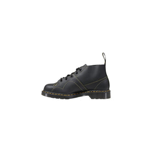 Schwarze Leder-Schnürstiefel