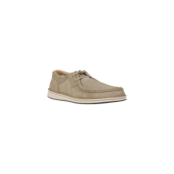 Graue Leder-Schnürschuhe
