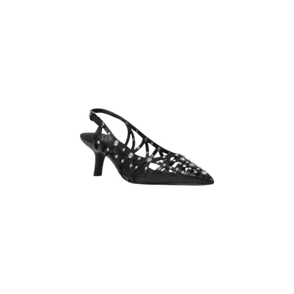 Schwarze Leder-Pumps mit hohem Absatz